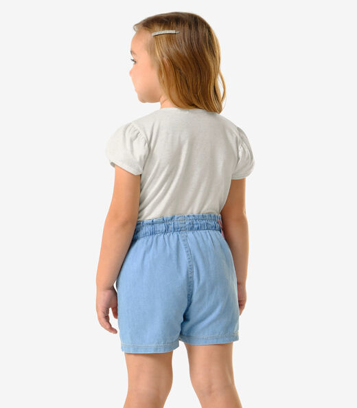 Shorts Infantil Menina Jeans Trick Nick Azul
