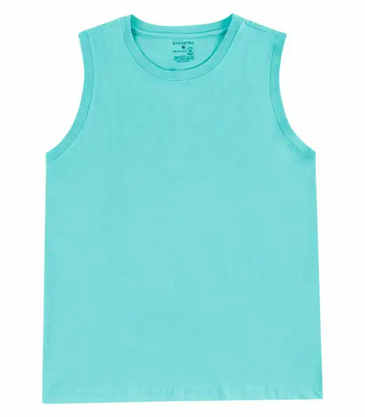 Regata Masculina Básico Meia Malha Diametro Azul