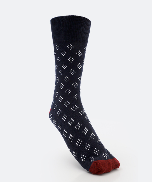 Image_Meia Masculina Cano Longo Estampada MR Preta