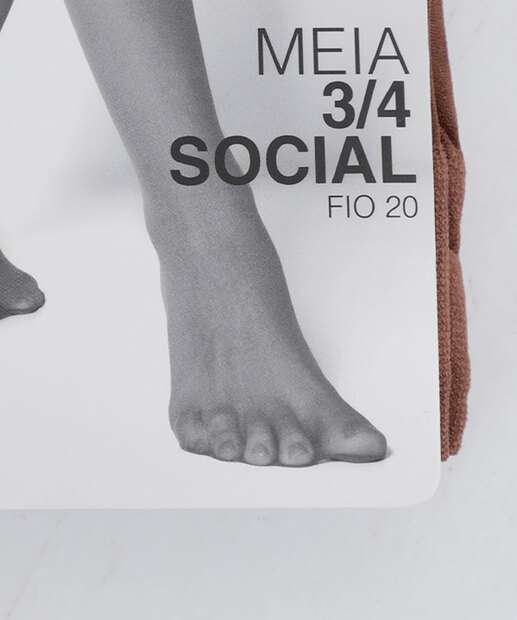 Meia Feminina 3/4 Fio 20 Marisa
