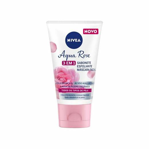 Image_Kit c/9 Sabonete Facial Nivea Esfoliante E Máscara 3 Em1 Aqua Rose 150ml