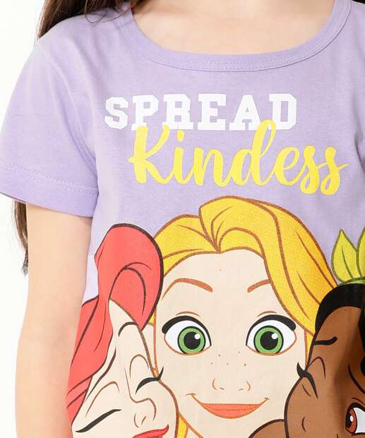 Camiseta Infantil Estampa Princesas Disney Tam 4 a 10