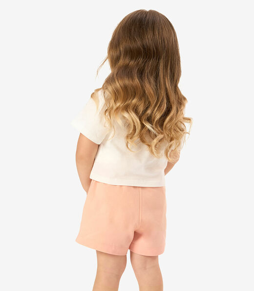 Conjunto Infantil Shorts Com Blusa Rovi Kids Bege