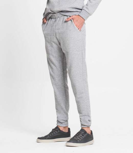 Calça Masculina Em Moletom Rovitex Cinza