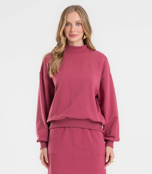 Image_Blusão Feminino Estampado Com Gola Alta Rovitex Vermelho