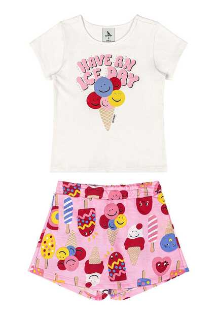 Conjunto Blusa e Short-Saia Quimby