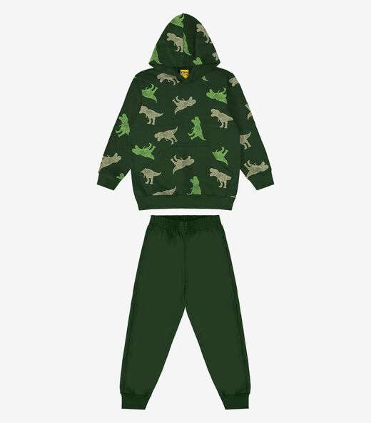 Conjunto Blusão Com Capuz E Calça Rovi Kids Verde