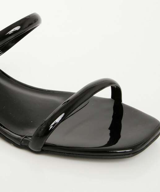 Tamanco Feminino Salto Grosso Verniz Renata Mello Preto