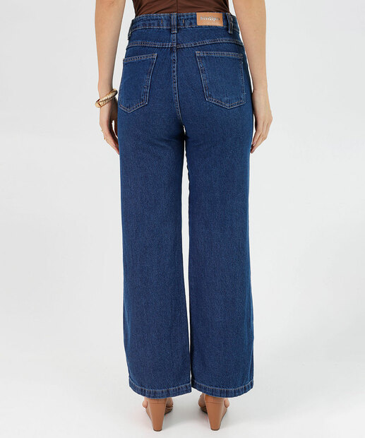 Calça Feminina Wide Leg Petit Jeans Biotipo Azul