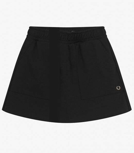 Shorts Saia Juvenil em Moletinho Basic Minty Preto