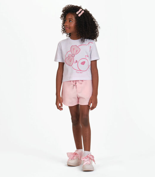 Conjunto Camiseta com Shorts Menina Trick Nick Branco