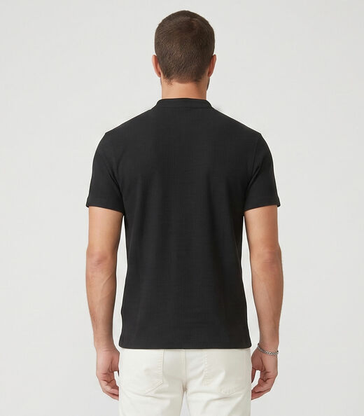 Camiseta Masculina Malhão Maquinetado Diametro Preto