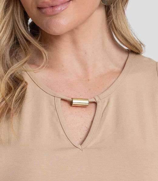 Blusa Feminina Lisa Infinita Cor Bege