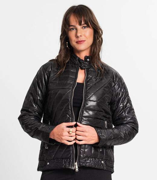 Jaqueta Feminina Em Microfibra Endless Preto