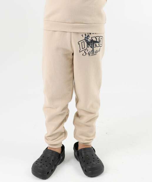 Calça Infantil Jogger Moletom Marisa Tam 4 a 10 Bege
