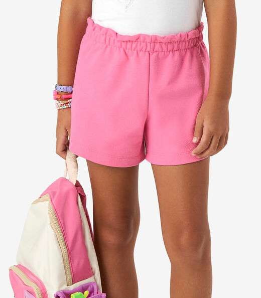 Image_Shorts Infantil em Moletom Sarjado Rovi Kids Rosa
