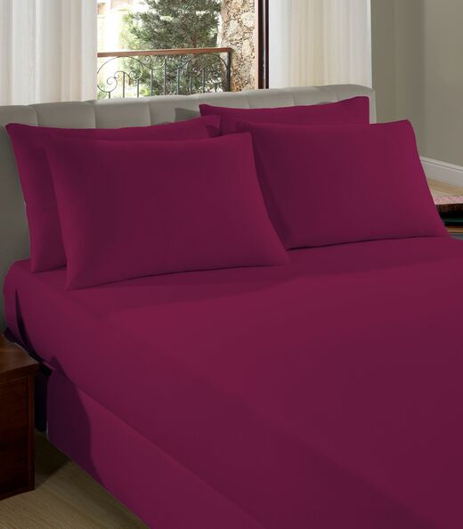 Lençol Liso King Com Elástico Vivaldi Vermelho