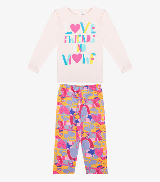 Image_Pijama Menina Manga Longa Brilha No Escuro Kappes Rosa