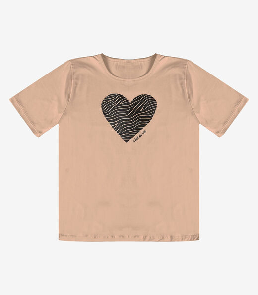Blusa Feminina Manga Curta Infinita Cor Marrom