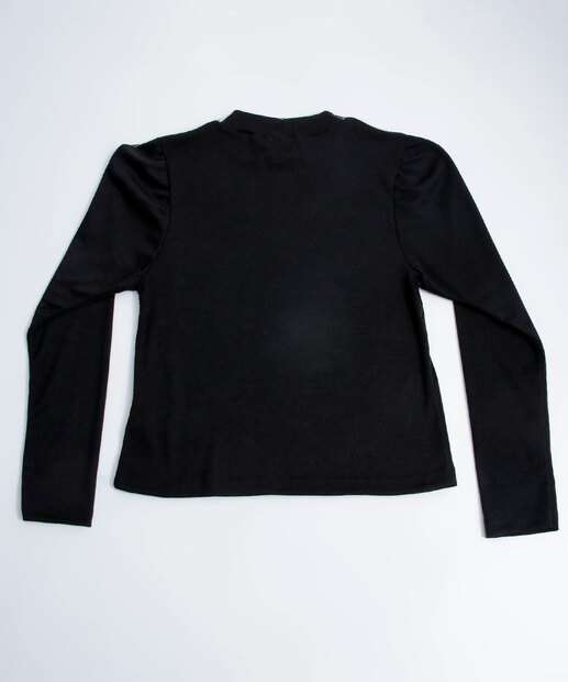 Blusa Feminina Canelada Gola Alta Manga Longa Marisa