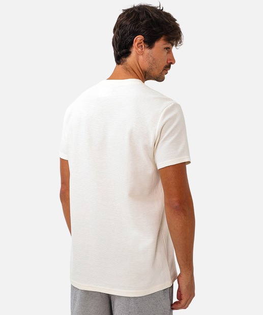 Camiseta Masculina Textura Manga Curta Marisa Off White