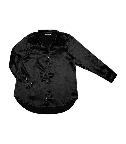 Camisa Manga Longa Air Flow Metalizado Secret Glam Preto