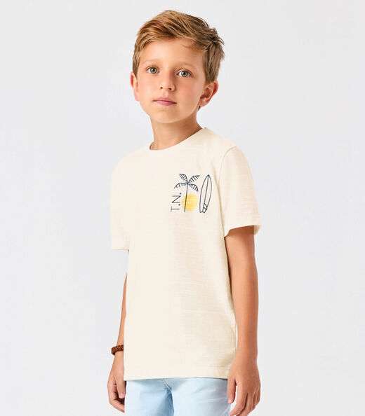 Conjunto Camiseta Com Bermuda Trick Nick Bege