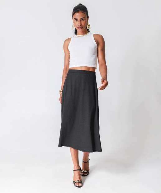 Image_Saia Feminina Midi Evasê Canelada Marisa Preto