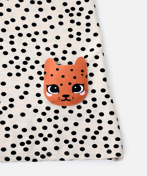 Vestido Infantil Estampa Animal Print Marisa Tam 1 a 3 Bege