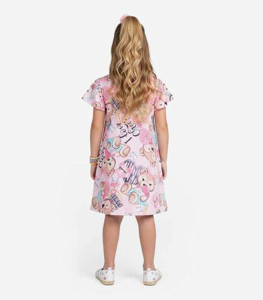 Vestido Infantil Feminino Estampado Select Rosa