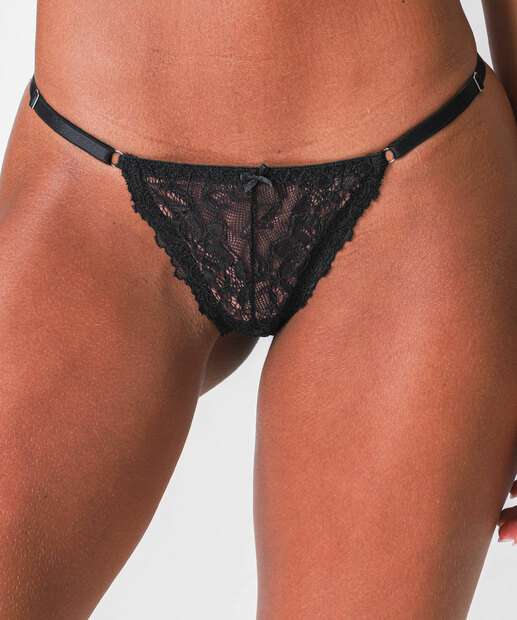 Kit 2 Calcinhas String Fio Dental Renda Marisa Rosa