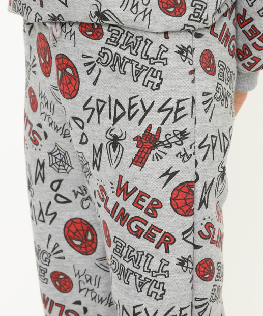 Calça Infantil Jogger Moletom Spider Tam 4 a 10 Cinza