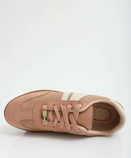 Tênis Casual Feminino Recorte Moleca Marrom