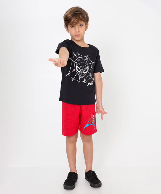 Camiseta Infantil Homem Aranha Marvel Tam 4 a 10 Preto