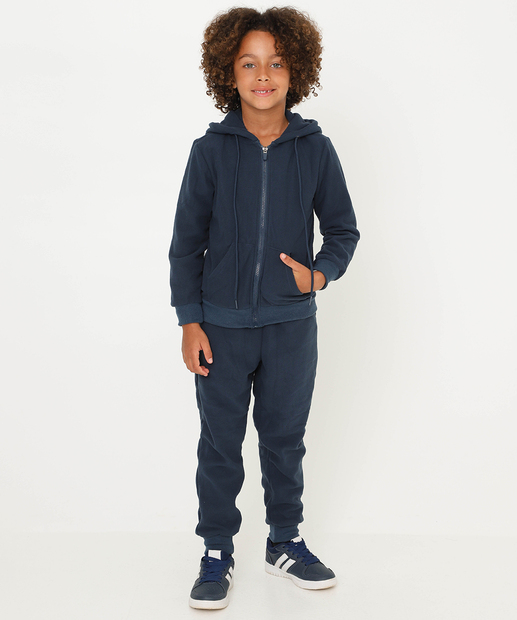Image_Conjunto Infantil Fleece Capuz Marisa Tam 4 a 10 Azul