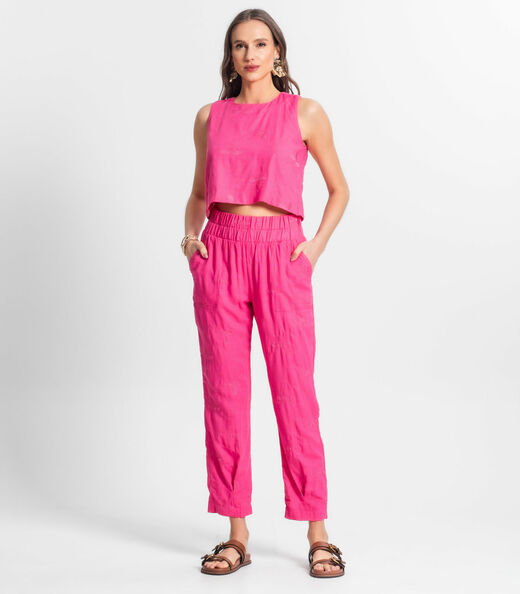 Image_Calça De Linho Feminina Endless Rosa