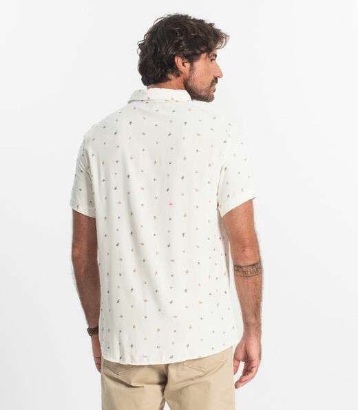 Camisa Masculina Viscose Diamentro Bege