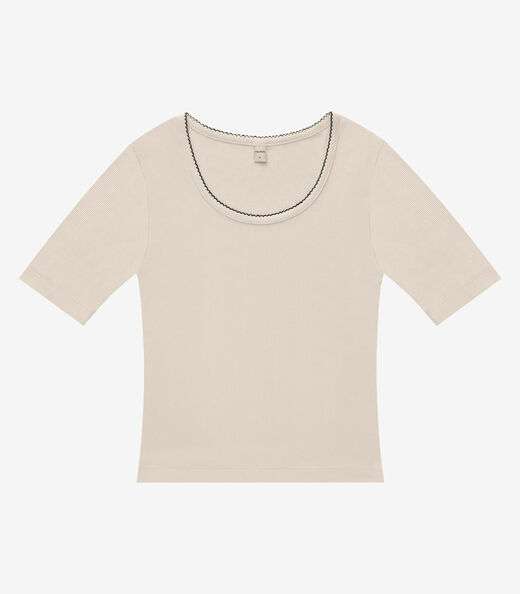 Blusa Feminina Ribana de Viscose Rovitex Bege
