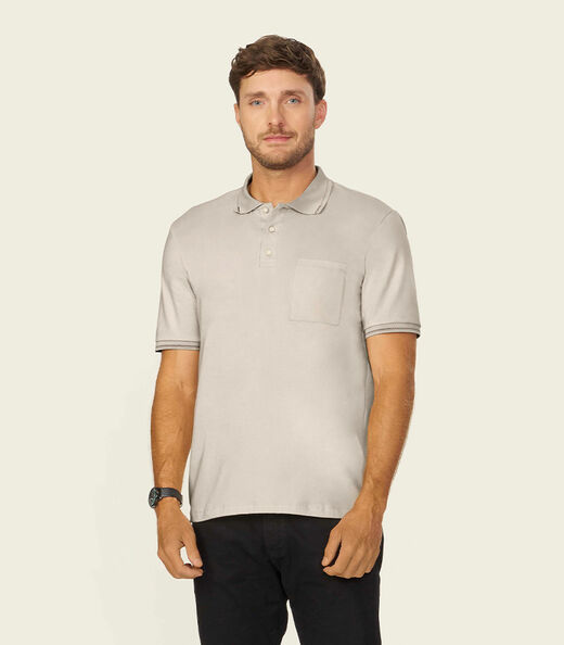 Image_Camisa Polo Masculina Cotton Leve UV Diametro Bege