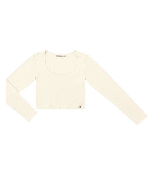 Blusa Manga Longa Feminina Em Cotton Leve Endless Bege