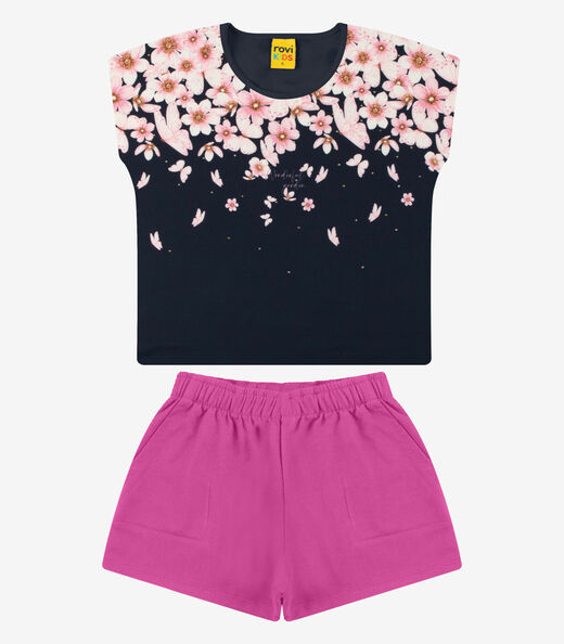 Image_Conjunto Blusa com Shorts Menina Rovi Kids Azul