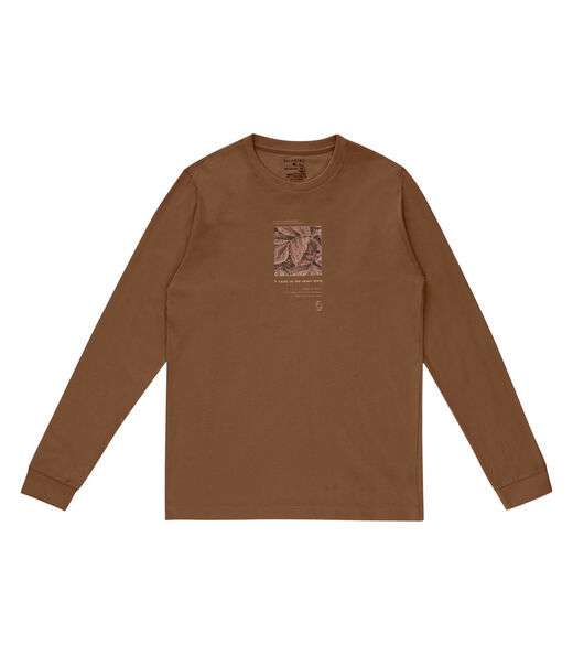 Camiseta Masculina Manga Longa Diametro Marrom