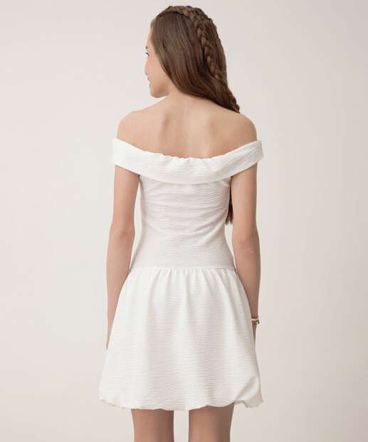 Vestido Juvenil Ombro a Ombro Balonê Marisa Tam 10 a 16