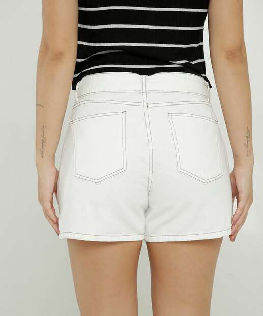 Short Feminino Sarja Amarração Bolsos Marisa