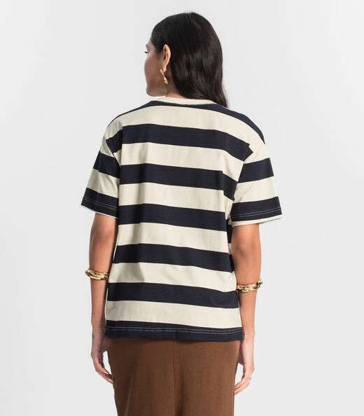 T- Shirt Feminina Cotton Leve Rovitex Azul