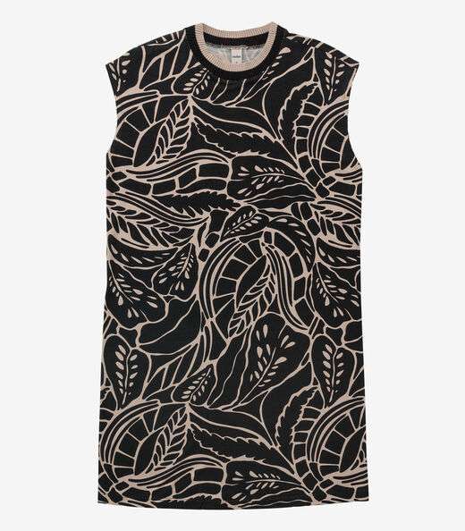 Vestido Feminino Curto Estampado Rovitex Preto