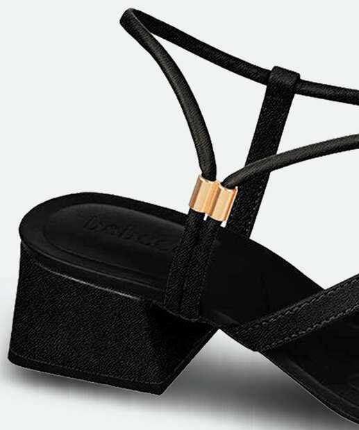 Sandália Salto Grosso Feminina Tiras Bebecê 