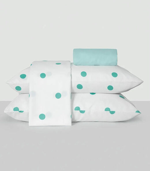 Jogo de Cama Poá Casal Lar E Lazer Azul