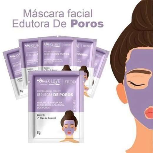 Display c/ 60 unid de Máscara Facial Peel Off Redutora de Poros 8g Max Love