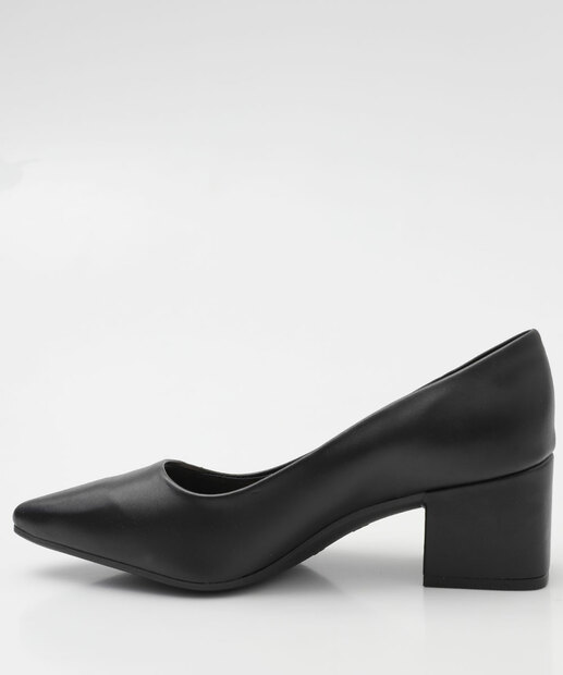 Scarpin Feminino Salto Grosso Via Uno 905011 Preto